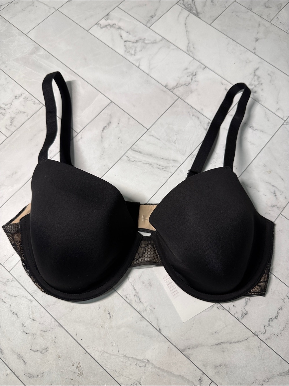 NWT Maidenform Lace T-Shirt Bra Underwire Lightly Lined Black 38C